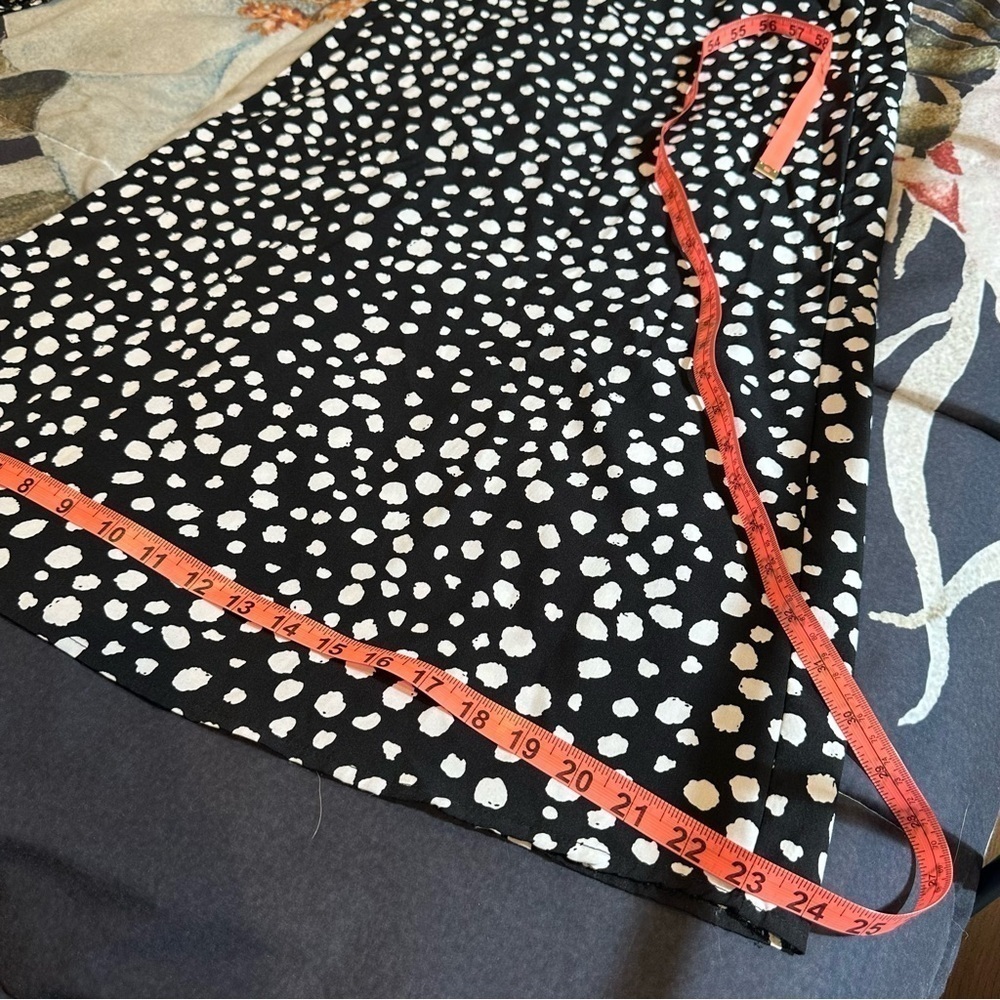 black and white high waisted lightweight super wide leg pants polka dot - Picture 7 of 14